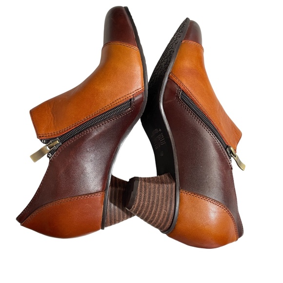 L’Artiste 40 Spring Step All Leather New Two Tone Brown Leather Heeled Boots - - Picture 7 of 8